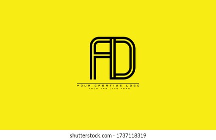 AD DA abstract vector logo monogram template