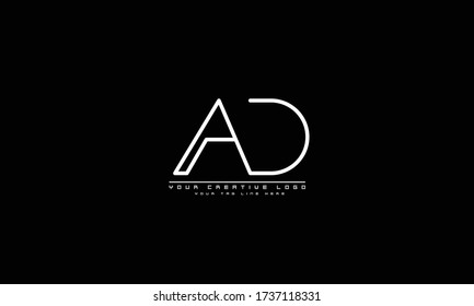 AD DA abstract vector logo monogram template