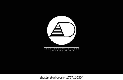 AD DA abstract vector logo monogram template