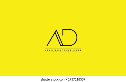 AD DA abstract vector logo monogram template