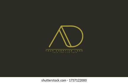 AD DA abstract vector logo monogram template