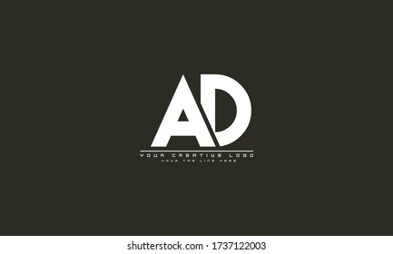 AD DA abstract vector logo monogram template