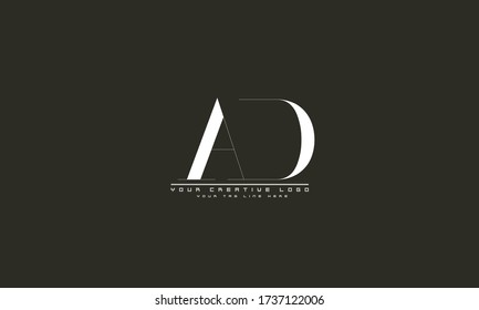 AD DA abstract vector logo monogram template