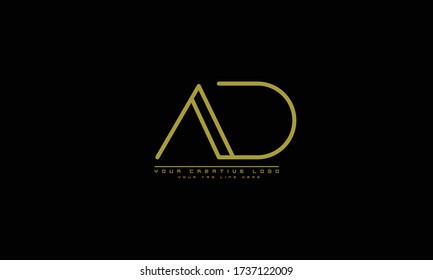 AD DA abstract vector logo monogram template