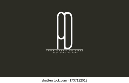 AD DA abstract vector logo monogram template