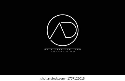 AD DA abstract vector logo monogram template