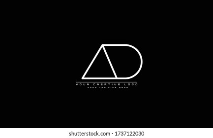 AD DA abstract vector logo monogram template