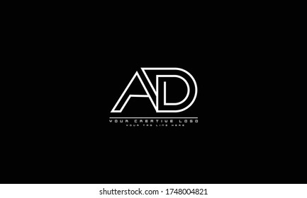 AD DA abstract vector logo monogram template