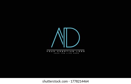 AD DA abstract vector logo monogram template