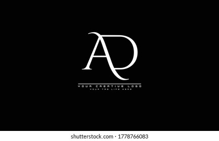 AD DA abstract vector logo monogram template