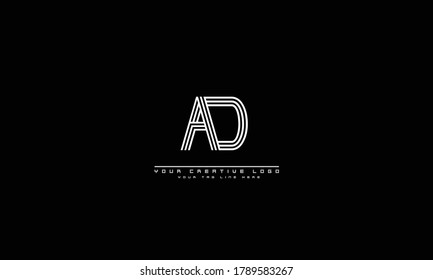 AD DA abstract vector logo monogram template