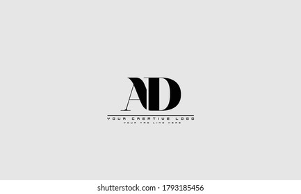 AD DA abstract vector logo monogram template