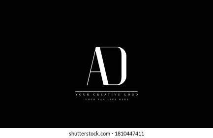 AD DA abstract vector logo monogram template