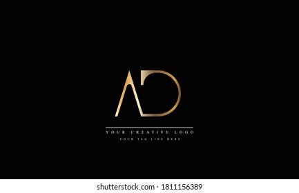 AD DA abstract vector logo monogram template