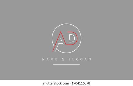 AD DA abstract vector logo monogram template