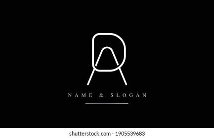 AD DA abstract vector logo monogram template