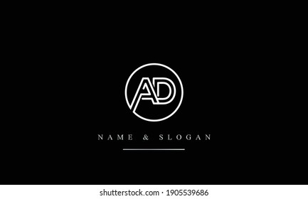 AD DA abstract vector logo monogram template