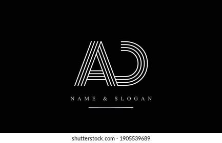 AD DA abstract vector logo monogram template