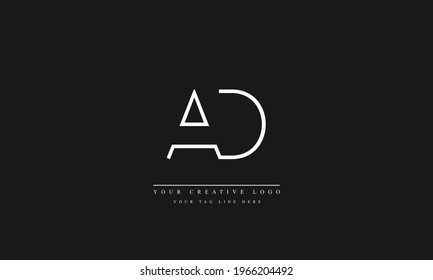 AD DA abstract vector logo monogram template