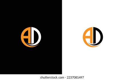 AD DA abstract vector logo monogram template