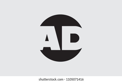 AD DA Circular Uppercase Letter Initial Logo Design Template Vector Illustration