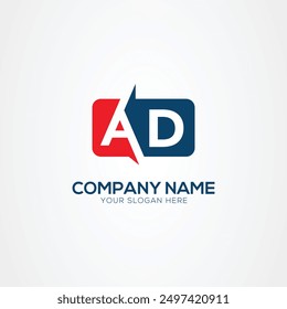 AD or DA Creative Modern Letters Logo Design Element