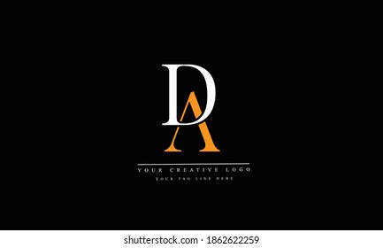 AD or DA, A and D abstract vector logo monogram template