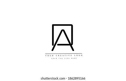 AD or DA, A and D abstract vector logo monogram template