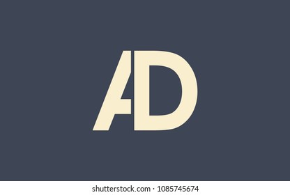 AD DA Letter Initial Logo Design Template