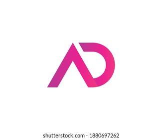 PLANTILLA DE VECTOR DE DISEÑO DE LOGOTIPO DE AD DA LETTER