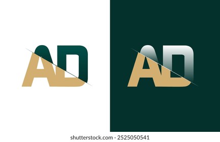 AD ou DA Letter Design de logotipo com um design de logotipo criativo Cut Creative