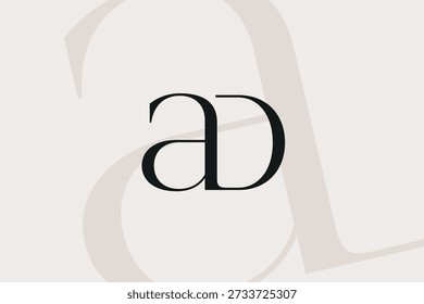 AD or DA letter logo icon design. Classic style luxury initials monogram.