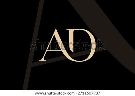 AD or DA letter logo icon design. Classic style luxury initials monogram.