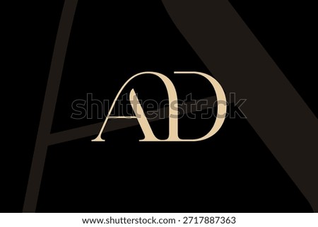 AD or DA letter logo icon design. Classic style luxury initials monogram.