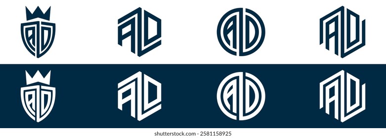 AD DA letter logo set design