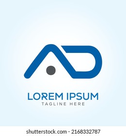 AD DA letter Logo Template In Modern Creative Minimal Style Vector Design