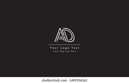 AD or DA letter logo. Unique attractive creative modern initial AD DA A D initial based letter icon logo