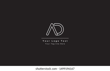 AD or DA letter logo. Unique attractive creative modern initial AD DA A D initial based letter icon logo