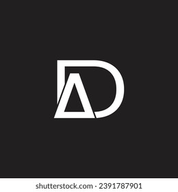 AD, DA, letter, monogram, logo vector, template, design, minimal, black white, color,