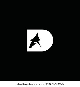 Logo de AD DA, concepto de color blanco y negro 