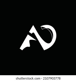 Logo de AD DA, concepto de color blanco y negro 