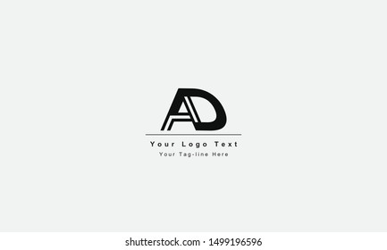 AD or DA Logo Letter. Unique attractive creative modern initial AD DA A D initial based letter icon logo