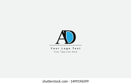 AD or DA Logo Letter. Unique attractive creative modern initial AD DA A D initial based letter icon logo