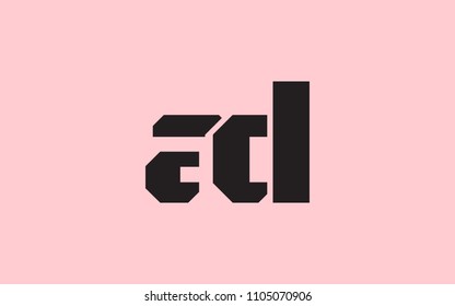 ad da Lowercase Letter Initial Logo Design Template Vector Illustration