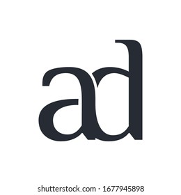 ad da Lowercase Letter Initial Logo Design Template Vector Illustration