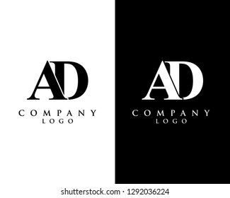 ad, da modern letter logo design vector, with white and black color that can be used for any creative business.