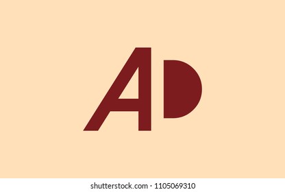 AD DA Uppercase Letter Initial Logo Design Template Vector Illustration