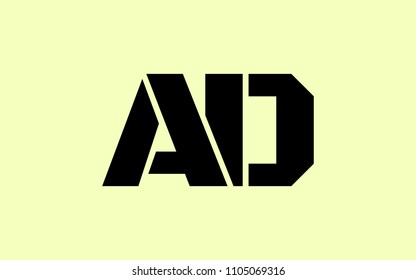 AD DA Uppercase Letter Initial Logo Design Template Vector Illustration