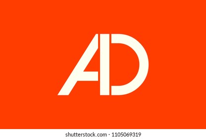 AD DA Uppercase Letter Initial Logo Design Template Vector Illustration