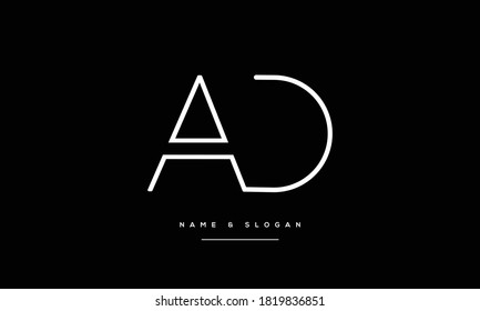 AD ,DA,A ,D  Abstract Letters Logo Monogram